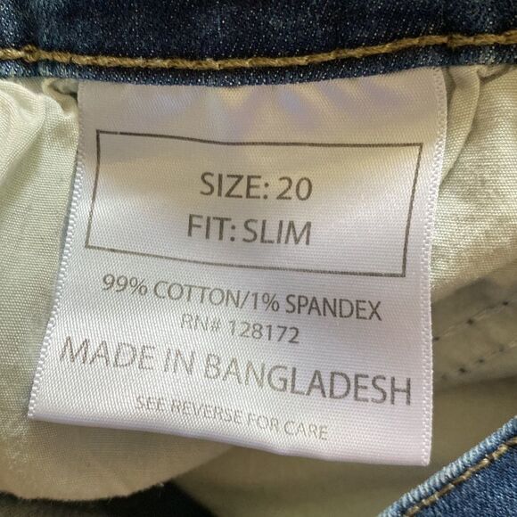 Ring of Fire Slim 20 Blue Jean Styled Distressed Holes/stitching - Picture 10 of 10